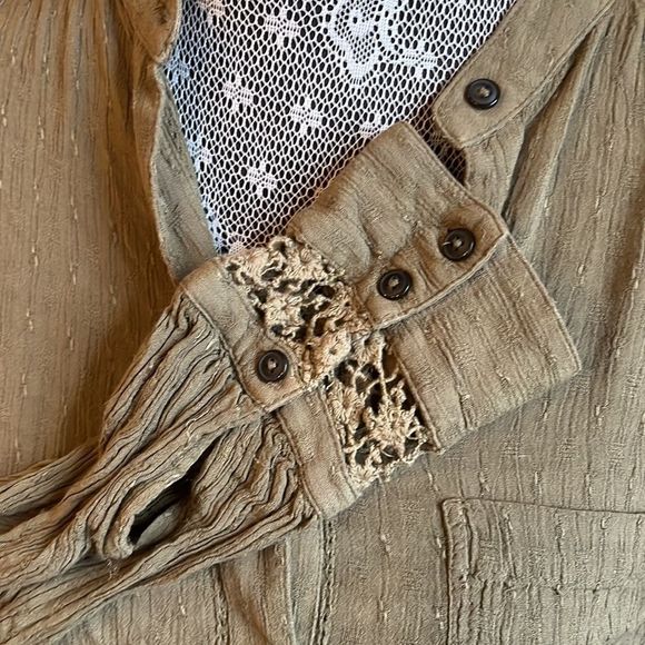 Free People Olive Button Down Shirt - Picture 7 of 10